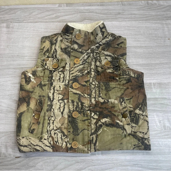 Outdoor Habitat Cotton Green Camouflage Hunting Camping Zip Vest Toddler Size 3T - Picture 10 of 11